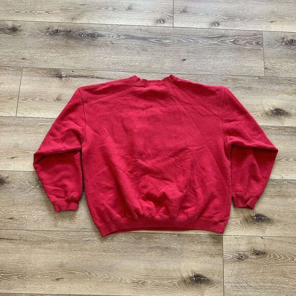 Vintage Looney Tunes Sweater‎ Mens XL Bugs Bunny Crewneck 90s Red Fleece - Picture 2 of 5